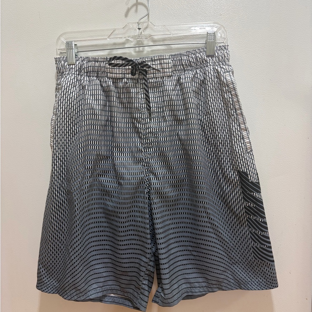 Nike Men's Black and White Board Shorts Swim Trunks